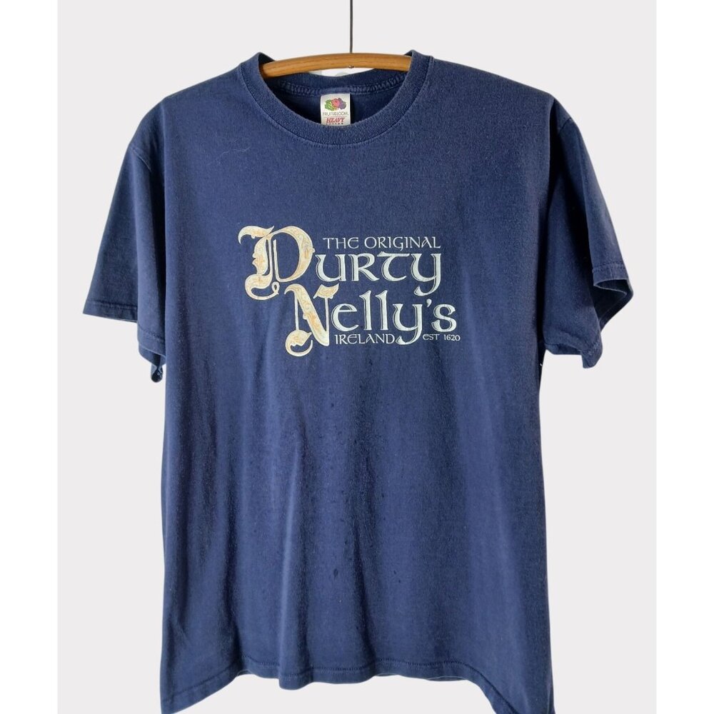 Fruit Of The Loom Original Durty Nellys Ireland Navy Blue T Shirt Size L Tee Pub